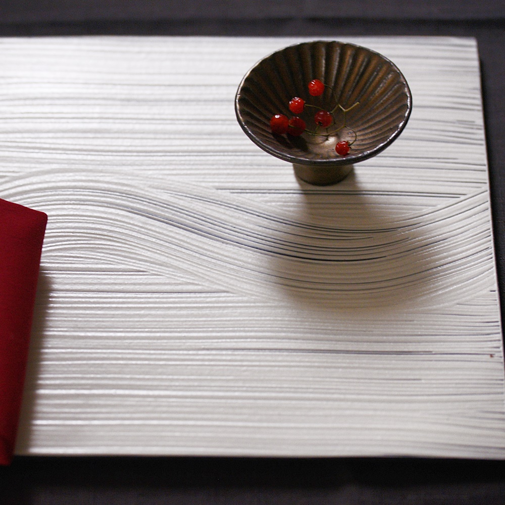 奥田章　リバーシブル板皿　２枚セット 文五郎窯 奥田章 リバーシブル皿2枚セット