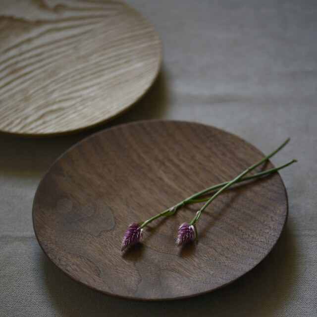 ふるいともかず｜木製丸皿200 ｜作家もの和食器通販通販 IVORY