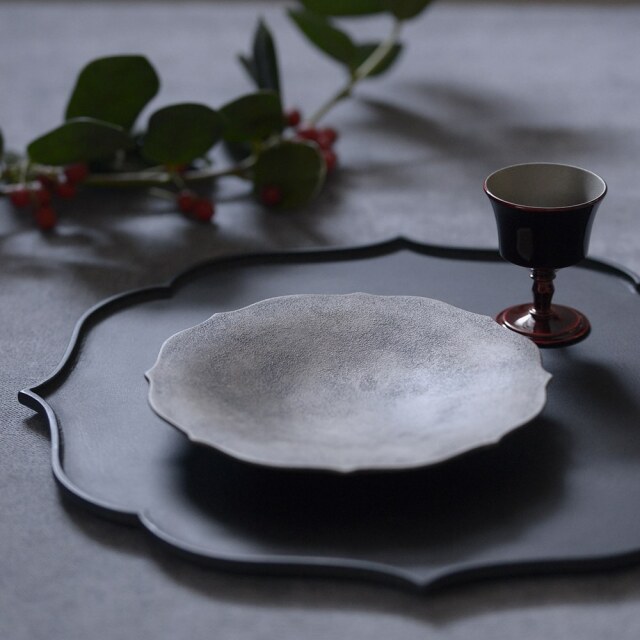 漆器 黒リンカ皿 ｜漆器｜作家もの和食器通販”IVORY