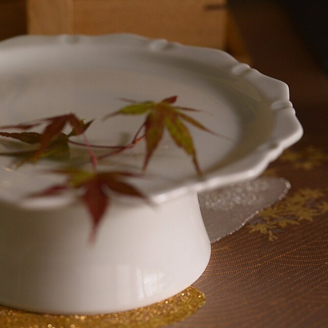 〔現品限り〕島村ナナ　雪紋様台皿（コンポート）