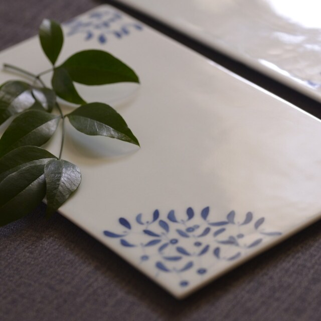 〔受注制作品〕島村ナナ　ヤドリギ紋様プレート(長方形）＊納期6～9か月