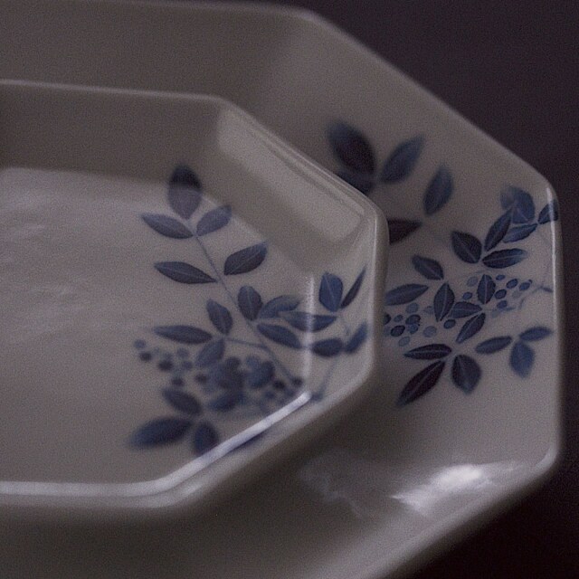 〔受注制作品〕島村ナナ　南天紋様八角皿＊納期6～9か月