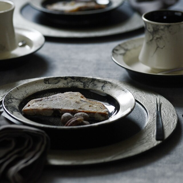 iamrem♪ 新品　陶器　陶芸作家　黒のプレート10枚　2 若生沙耶香 ｜Rim Plate black | 作家もの和食器通販