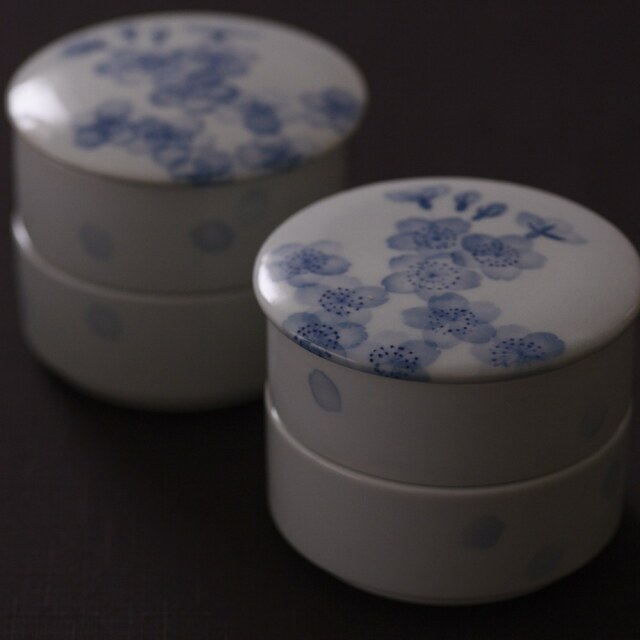 〔受注制作品〕島村ナナ　桜文様　二段重箱ミニ＊納期6～9か月