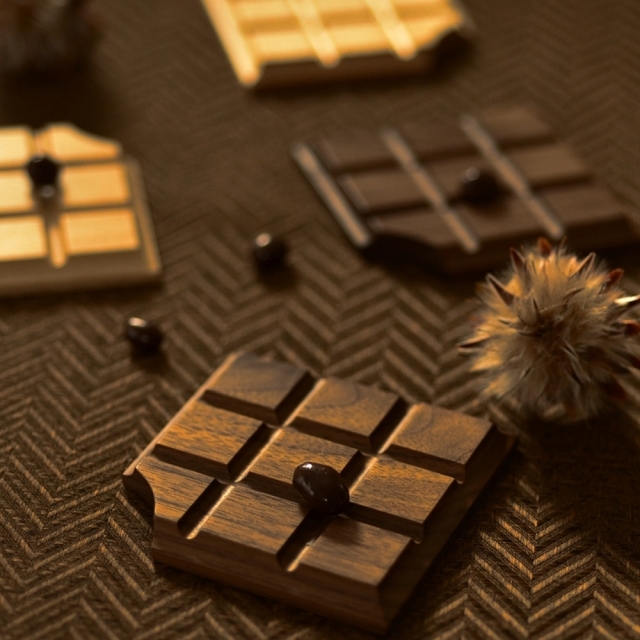 【こねこ便420対応】ふるいともかず　木製板チョコ　コースター　