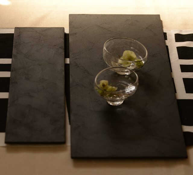 冨樫孝男さん　　プレート　6枚セット 冨樫孝男｜四分一｜ランチマット｜（漆の折敷）｜作家もの和食器通販