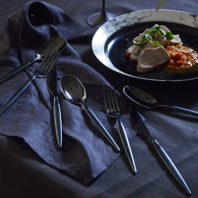 ［お取り寄せ品]　SAN& 　Modern ブラック　カトラリー　＊納期3ヶ月