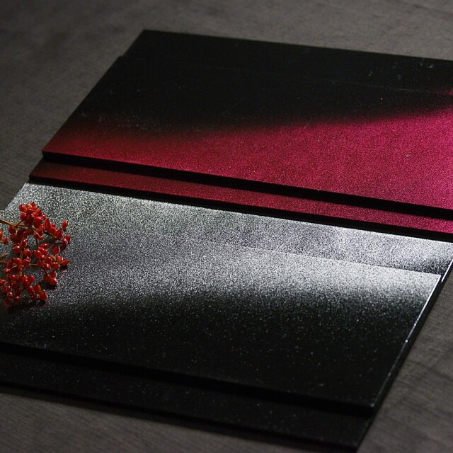 ゴールドとシルバーのリバーシブル折敷プレート 6枚セット ゴールドと