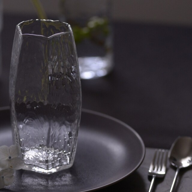 末國清吉 六角グラス｜手になじむ透明なガラスの器