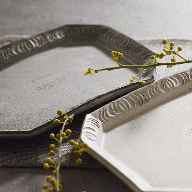 〔受注制作品〕アンティーク八角プレート（納期6~12か月）｜村上直子