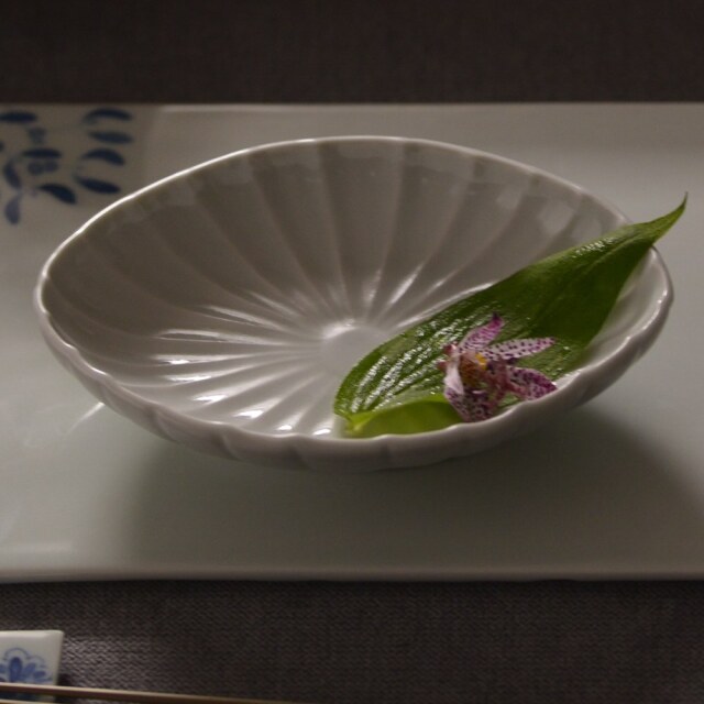 〔受注制作品〕島村ナナ　菊紋様　楕円皿　＊納期6～9か月