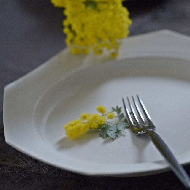 藤田千絵子｜リム八角プレート｜作家の器と暮らす。IVORY