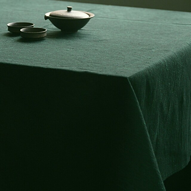 リネン　テーブルクロス　グリーン　150x210cm｜Pisa Design