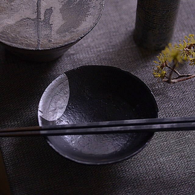 銀彩小皿｜螢窯