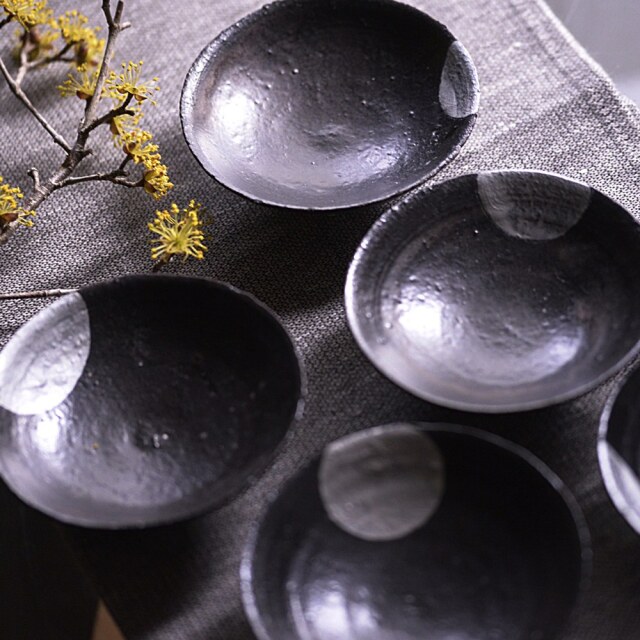 銀彩小皿｜螢窯