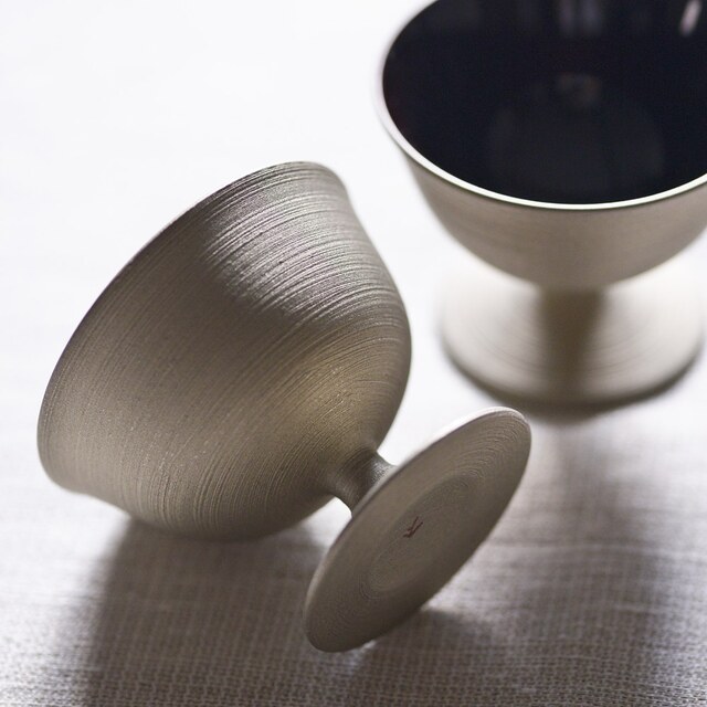 〔受注制作品〕ハケ目　足付杯｜冨樫孝男　（納期約3か月）