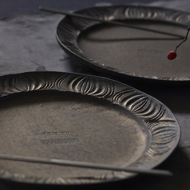 〔受注制作品〕村上直子 アンティークなオーバル皿(大)