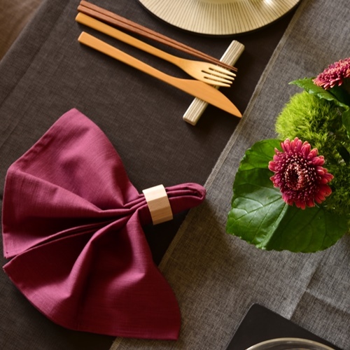 松葉聡｜天然木ナプキンリング｜面取り｜作家もの和食器通販通販 IVORY