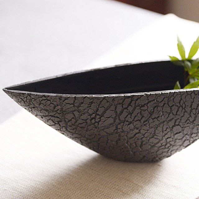 ［受注制作品］にしだゆか　WBSB　片口（花器）　マットBLACK　　＊納期7～12ヶ月