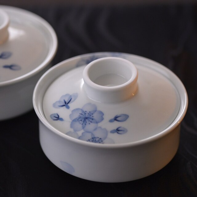 島村ナナ　桜文様　蓋物大