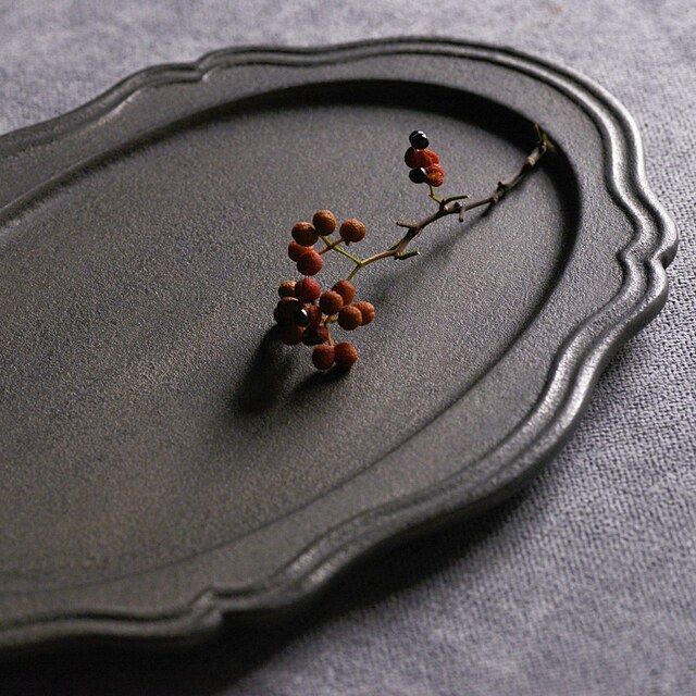 〔受注制作品〕楕円輪花皿（西洋皿小・楕円）｜冨樫孝男　（納期約3か月）