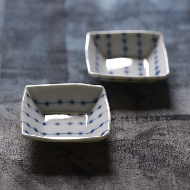 ［受注制作品］角マメ皿　豆しぼり｜島村ナナ（納期6～9ヶ月）