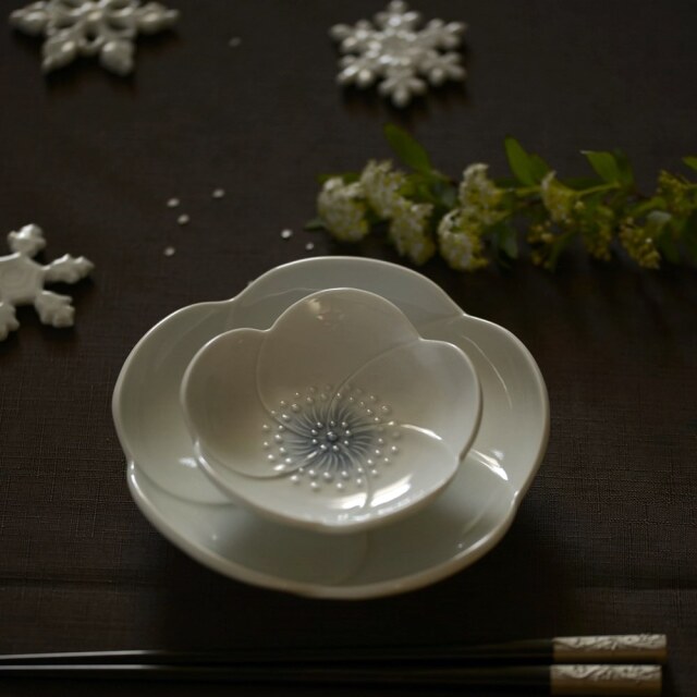 〔受注制作品〕島村ナナ 梅紋様皿＊納期6～9か月