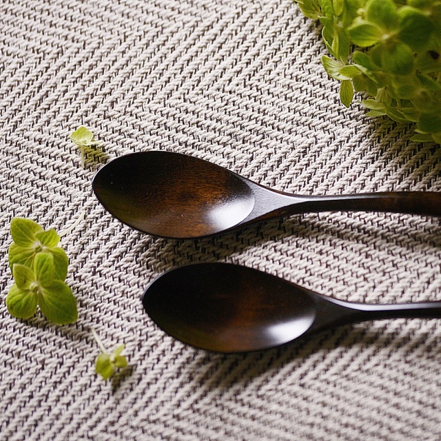 後藤文生｜拭き漆 スープスプーン（小）｜上質な口当たりと美しい艶