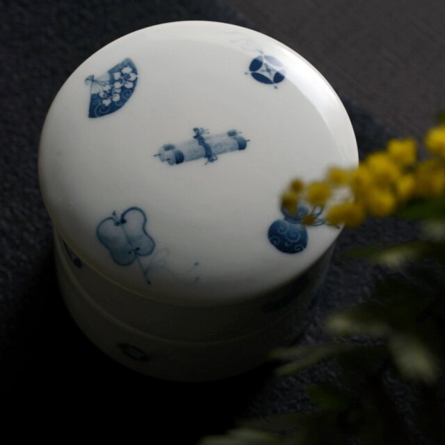 〔受注制作品〕島村ナナ 宝尽くし紋様二段重ミニ　＊納期6～9か月