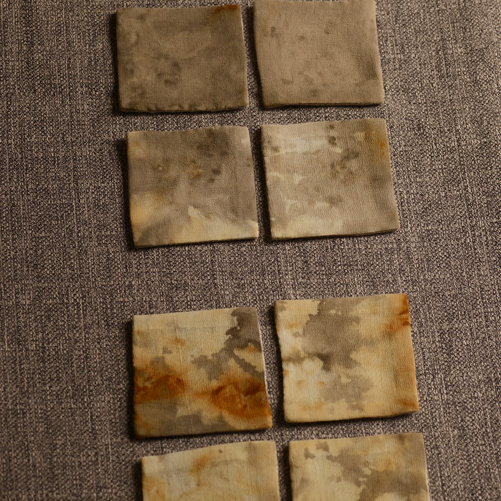 村上慶子 鉄錆柿渋 リバーシブル茶托8cm角 作家もの和食器通販 Ivory