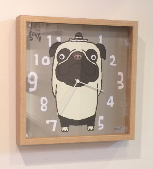 掛け時計・パグ[アイボリー・武内祐人]