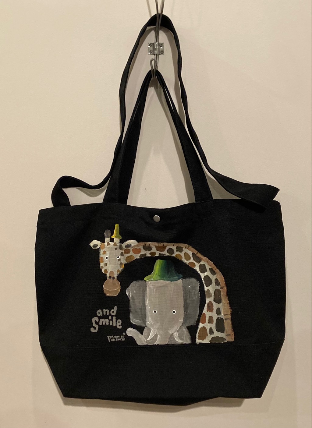 【ネットショップ限定作品】手描きトートバッグ・ゾウとキリン/武内祐人[1点もの]