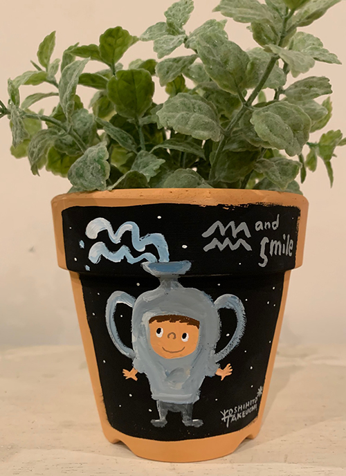 植木鉢 ＊着ぐるみちゃん12星座・やみずがめ座＊・手描き作品[武内祐人]