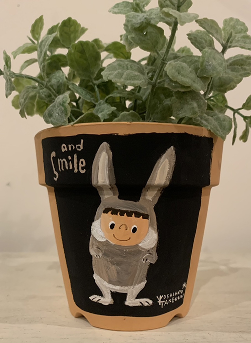 植木鉢 『着ぐるみちゃん（うさぎ）』・手描き作品[武内祐人]