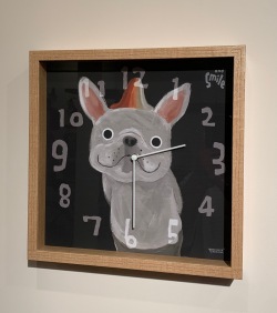 掛け時計・フレンチブルドッグ[アイボリー・武内祐人]