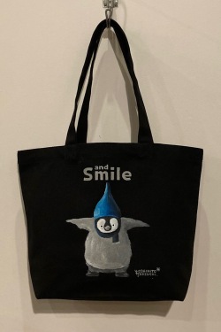 【ネットショップ限定作品】手描きトートバッグ・ペンギン/武内祐人[1点もの]