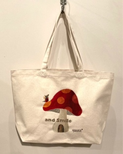 【ネットショップ限定作品】手描きトートバッグ・テントウムシときのこ/武内祐人[1点もの]