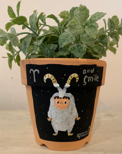 植木鉢 ＊着ぐるみちゃん12星座・おひつじ座＊・手描き作品[武内祐人]