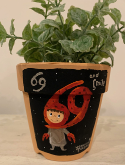 植木鉢 ＊着ぐるみちゃん12星座・かに座＊・手描き作品[武内祐人]