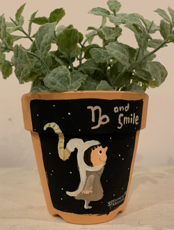 植木鉢 ＊着ぐるみちゃん12星座・やぎ座＊・手描き作品[武内祐人]