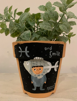 植木鉢 ＊着ぐるみちゃん12星座・うお座＊・手描き作品[武内祐人]