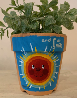 植木鉢 『太陽さん』B・手描き作品[武内祐人]