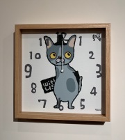 掛け時計・ネコ[アイボリー・武内祐人]
