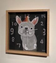 掛け時計・フレンチブルドッグ[アイボリー・武内祐人]