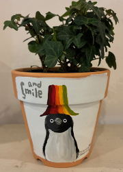 植木鉢 『ペンギン』・手描き作品[武内祐人]