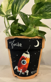 植木鉢 『ロケット』・手描き作品[武内祐人]