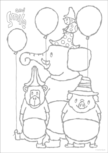 ダウンロード版 ぬり絵/動物たちB　[アイボリー・武内祐人]