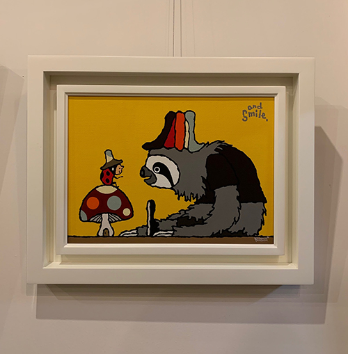 絵画作品・ painting16(ナマケモノ・テントウムシ)/武内祐人[1点もの]