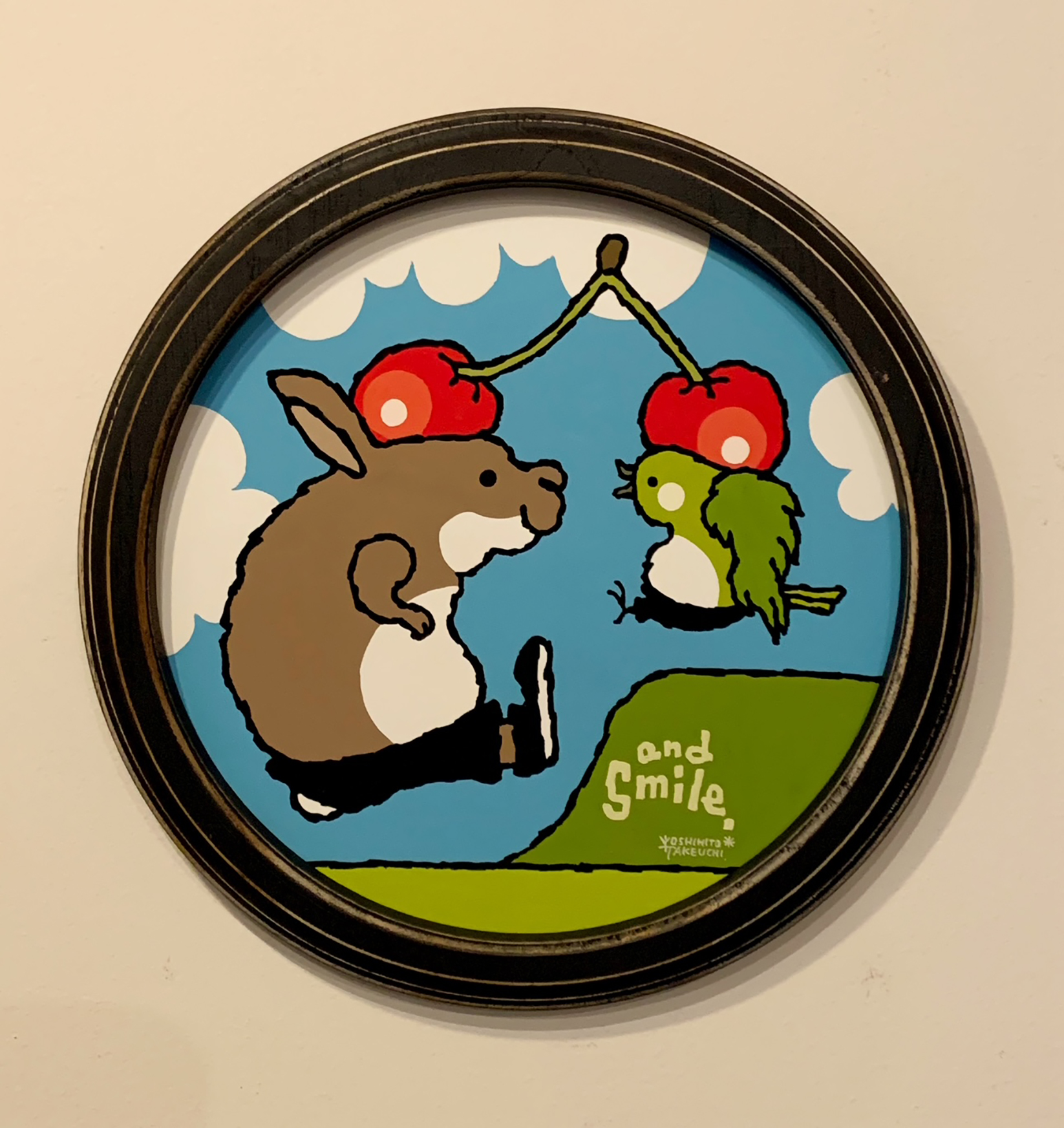 絵画作品・ painting23(ウサギ・トリ)/武内祐人[1点もの]