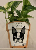 植木鉢 『ボストンテリア』・手描き作品[武内祐人]